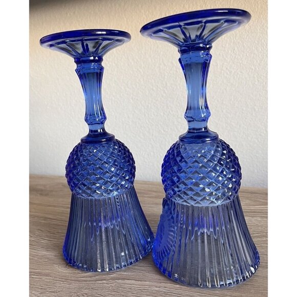 VTG Fostoria Avon Goblets Stem Cobalt Blue George & Martha Washington 1976 - Picture 9 of 9